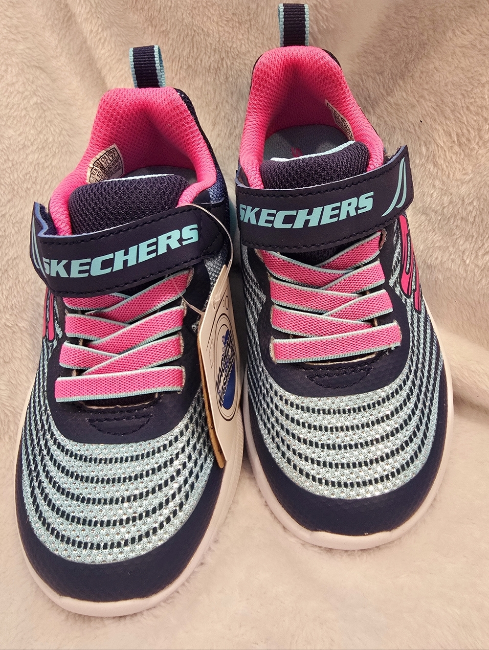 NWT Girls Size 11 SKETCHERS  dark blue, light Blue and bright pink